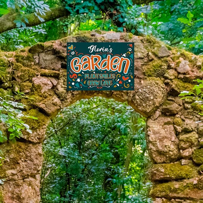 Custom Garden Signs, Personalized Sign For Garden, Mom, Her Or Girlfriend Sign, 10x14 Inches, Rust Free .040 Aluminum, Fade Resistant, Made in USA by Sigo Signs