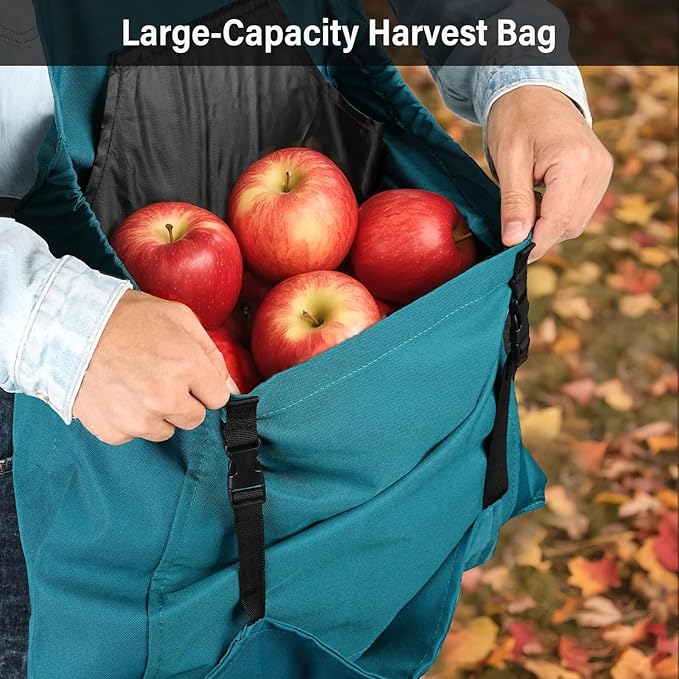 Gardening Apron, Garden Apron with Quick Release Pockets,Water Resistant Oxford with Adjustment Cross Strap,Farm Work