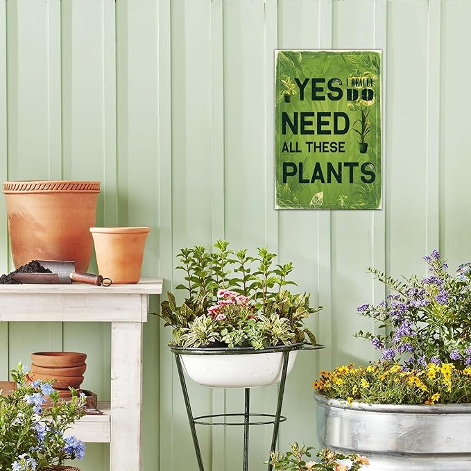 Garden Signs Vintage Metal Tin Signs Yes I Really Do Need All These Plants Retro Metal Poster Plaque Sign for Home Kitchen Farmhouse Garden Funny Wall Decor Poster 8x12 Inch