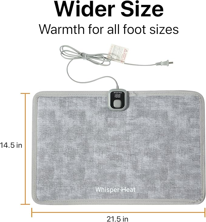 WhisperHeat™ Heated Floor Mat – Electric Tap-to-Activate Foot & Floor Warmer- Silent, Energy-Efficient Underfoot Heating Mat