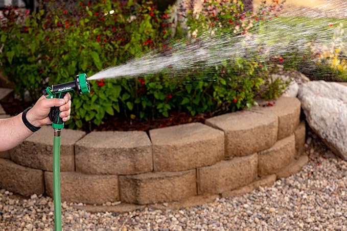 Rain Bird TRNZL8PRT Pistol Grip Rear Trigger Garden Hose Nozzle, Carbon Fiber Texture, 8 Spray Patterns