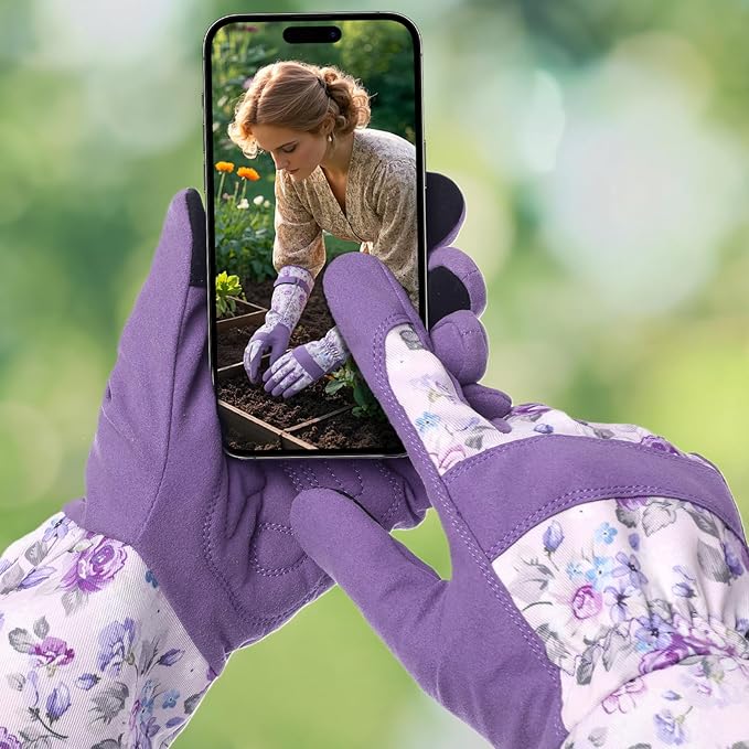 Trifabricy Gardening Gloves for Women - Long Garden Gloves with Grip Breathable, Thorn-Proof Puncture-Resistant Work Gloves