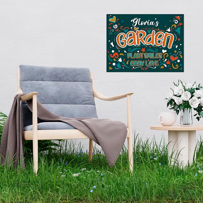 Custom Garden Signs, Personalized Sign For Garden, Mom, Her Or Girlfriend Sign, 18x24 Inches, Rust Free .063 Aluminum, Fade Resistant, Made in USA by Sigo Signs