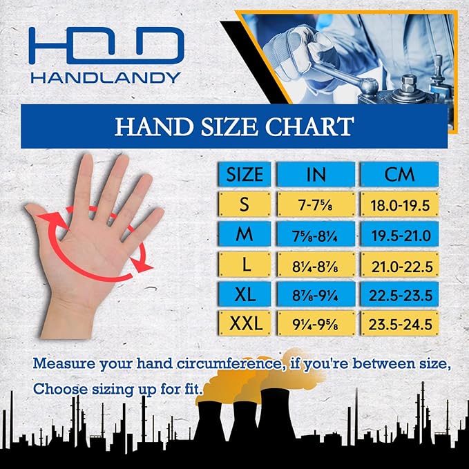 HANDLANDY Work Gloves for Men & Women, Utility Mechanic Working Gloves Touch Screen, Flexible Gardening Gloves for Yard