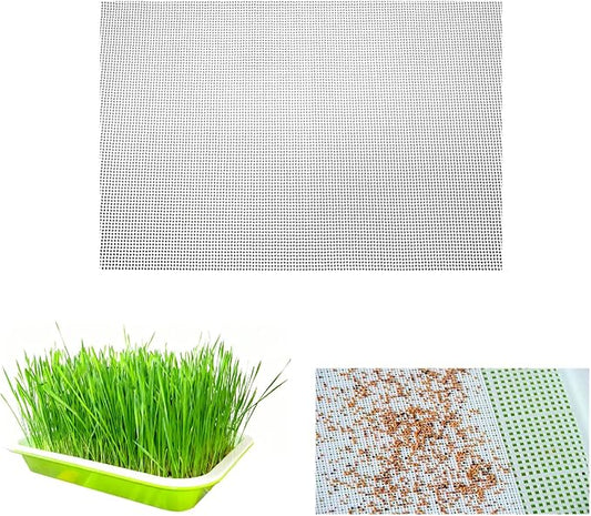 4 Pcs Seed Sprouting Mesh, 11 * 8.28 Inches Silicone Seed Sprouting Tray Mesh Mat, Hydroponic Growing Mats for Microgreens Growing Kit