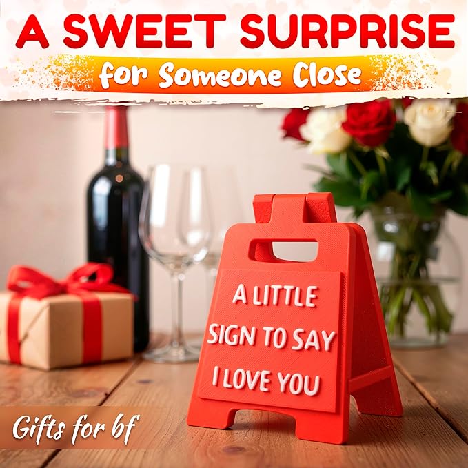 A Little Sign to Say I Love You – Love Sign, Romantic Valentine's Day Gifts, Anniversary, Wedding and Birthday, Cute Desk Decor, Durable Plastic | Gifts for Boyfriend, Girlfriend, Fiance, Him and Her