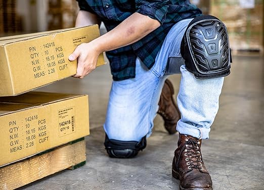 CE' CERDR Professional Knee Pads for Work - Heavy Duty Foam Padding Kneepads for Construction, Gardening, Flooring with Comfortable Gel Cushion to Save Your Knees (Knee High)