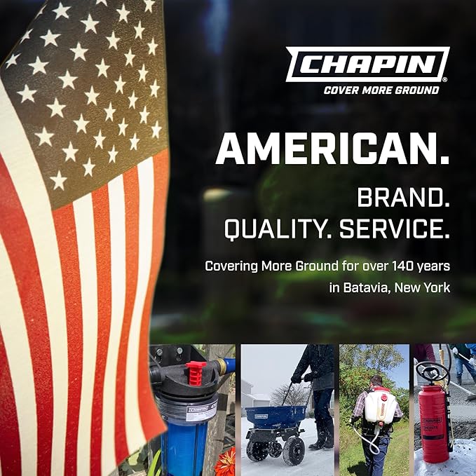 Chapin 4620 Professional Heavy Duty Galvanized Steel 7-way Spray Nozzle With Ergonomic Rubber Grip, Black/Red