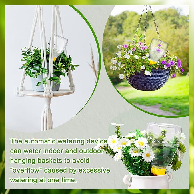 2 Pcs 17 oz Self Watering Planter Insert Plastic Self Watering Globes Automatic Plant Waterer for Indoor Outdoor Drip Irrigation Plant Watering Device with Slow Release Control
