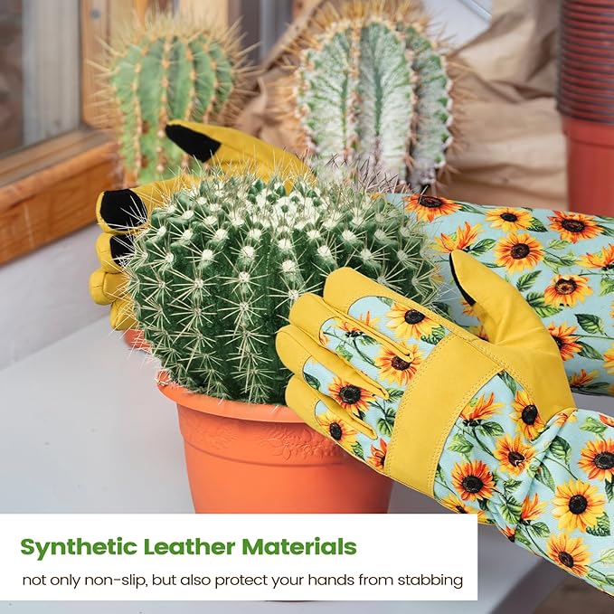Gardening Gloves for Women Long Sleeve Garden Gloves Ladies Light Protective Gloves for Yard & Outdoor Work
