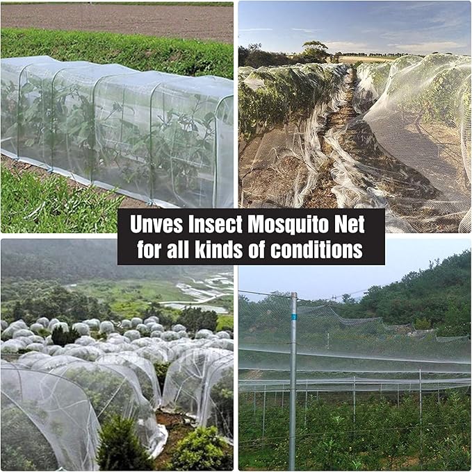 Mosquito Netting, 8 x 24 Ft Bird Netting for Garden Protection Insect Plant Covers for Vegetable Fruits, Garden Mesh Net Pest Barrier Protect Plant from Birds Bugs