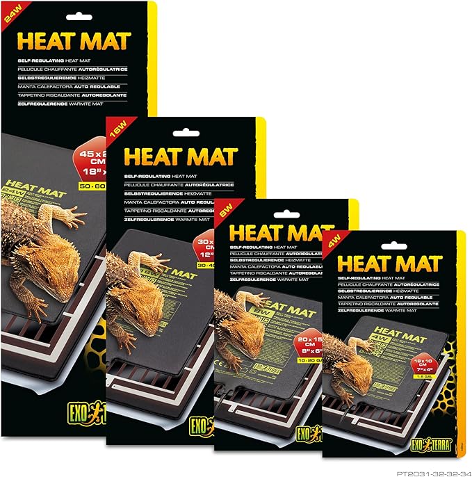 Exo Terra Heat Mat – Self-Regulating Reptile Heating Pad for Terrariums, Conductive Source for Reptiles & Amphibians, Fast Warm-Up, Safe & Energy Efficient, Even Distribution 4W