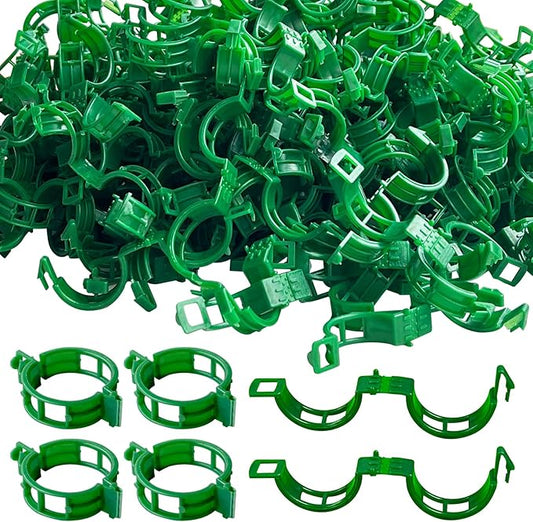 OJYUDD 200 Pcs Plant Support Clips,Plastic Plant Clips for Climbing Plants,Garden Vine Clips for Tomato,Grape,Cucumber,Vegetables (Green)