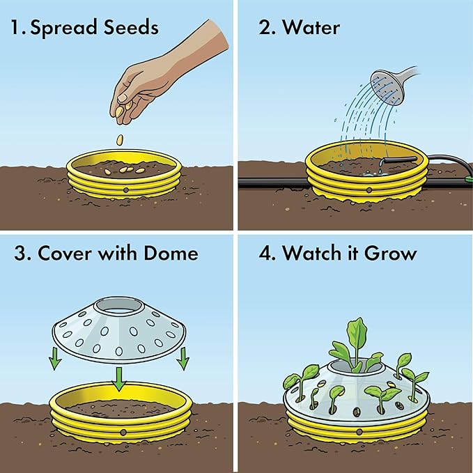 Kids Sunflower Garden Kit – Grow Your Own Sunflowers from Seeds with Greenhouse Germination Domes & Grow Rings, Non-GMO Seeds, BPA-Free | Gardening Gift for Kids & Families, Made in USA