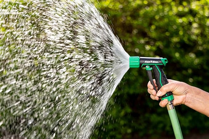 Rain Bird TRNZLADJFT Pistol Grip Front Trigger Garden Hose Nozzle, Carbon Fiber Texture, Adjustable Spray Patterns