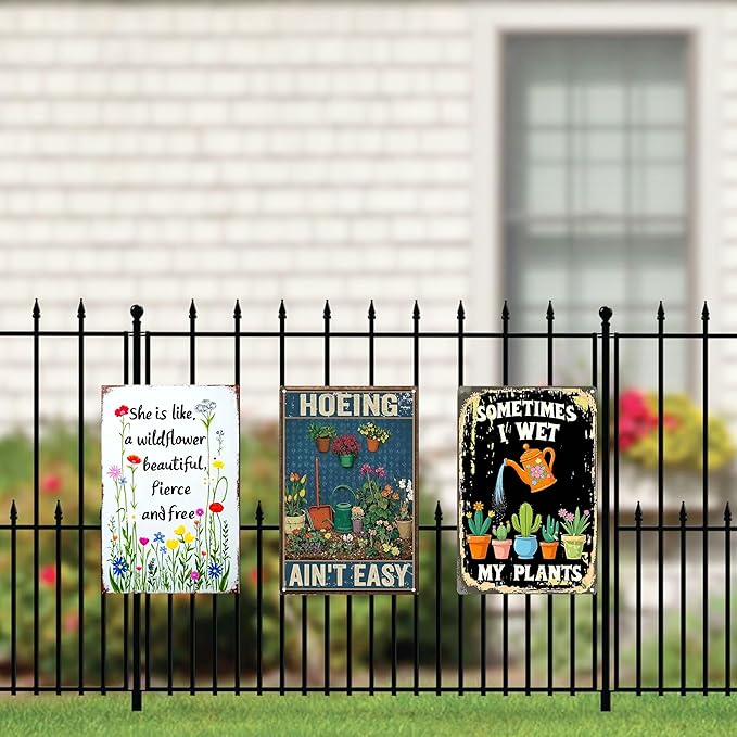 3PCS Funny Metal Garden Signs Decor for Outside-Funny Yard Decor Patio,Backyard,Gardening Gifts for Women,Gardeners,and Plant Lovers,Mothers Grandmas and Housewarming 8x12inch