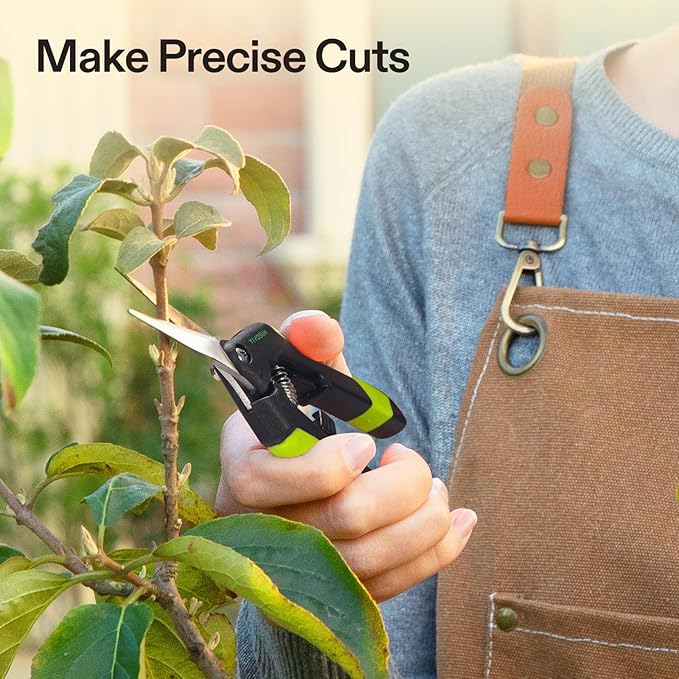 VIVOSUN Gardening Scissors, 6.5 Inch Hand Pruner Pruning Shear with Straight Stainless Steel Blades Black 2-Pack