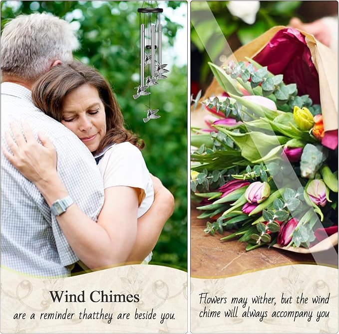 Windchimes Outdoors Clearance, Door Chime Wind Chimes for Outside Sympathy Wind Chimes for Patio Decoration, Garden Decor. Zen Garden Decor（Hummingbird）