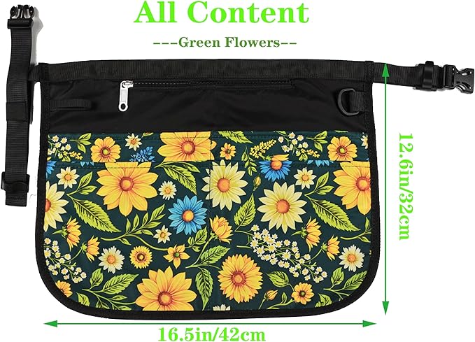 Garden Apron for Women with 5 Pocket,Half Florist Apron Harvesting Apron