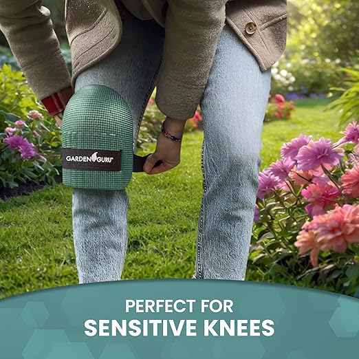 GARDEN GURU Home & Gardening Knee Pads – Waterproof EVA Foam Cushion, Soft Inner Liner, Comfortable Fit with Adjustable Straps (4 Pack)