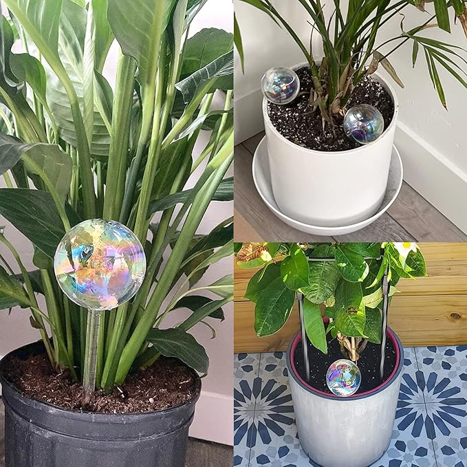 3 Pcs Plant Watering Globes,Self Watering Planter Insert Plant Accessories,Colorful Glass Plant Watering Devices for Indoor Plants
