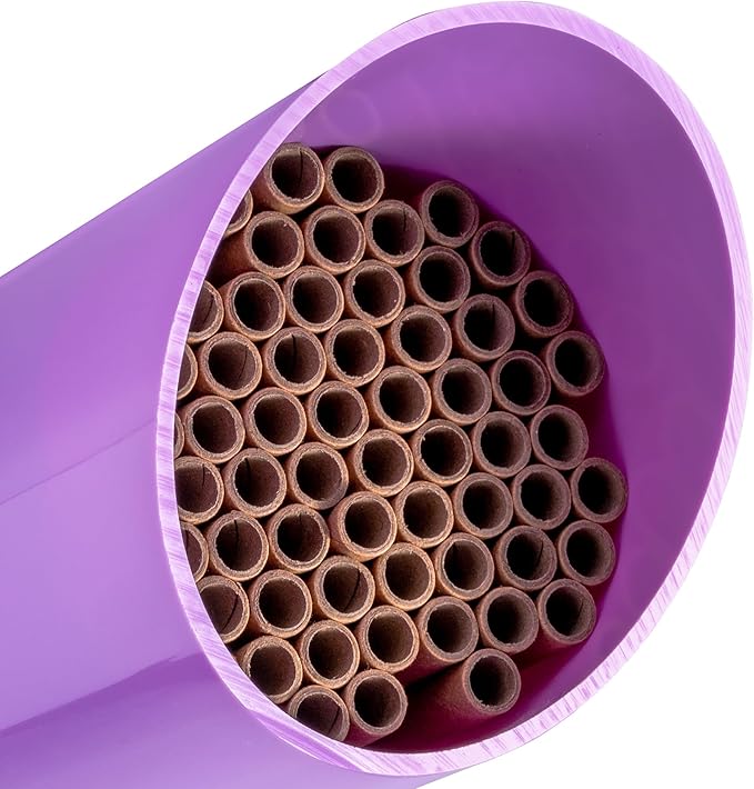 Rivajam Color Splash Mason Bee House - Vibrant & Strong Waterproof Bee Hotel & Insect Habitat - Mason Bee Tubes Filled Bee Houses for The Garden - Pollinator House Bug Hotel Gardening Gifts