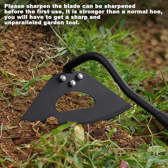 Hoe Garden Tool, Hollow Hoe with 55-85 Inch Long Handle, Adjustable Manual Weeder Heavy Duty Garden Hoe for Weeding, Digging, Hoeing, Cutting and Loosing Soil
