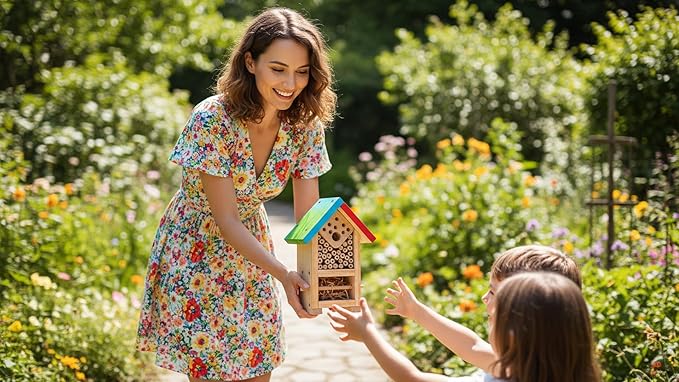 2 PK Premium Bug Hotel Kit Cedar Wood Insect Hotel - DIY Insect House Kit to Build - Backyard Bee House, Nesting Habitat Shelters, Garden Shelter for Bees, Butterflies, Bugs,Heavy Duty Thickness