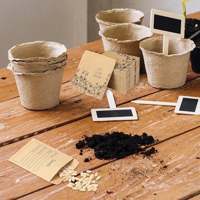 150 Pieces Seed Envelopes 3.15 × 2.36 IN Seeds Packets Storage Organizer Self Adhesive Small Paper Sealing Envelopes for Flower Vegetable Seed Storage