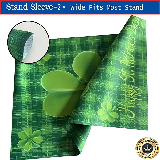 Happy St Patricks Day Shamrock Garden Flags 12x18- Patricks Yard Flag Double Sided Buffalo Check Plaid Small Green Banners for Holiday Outside Lawn Decoration