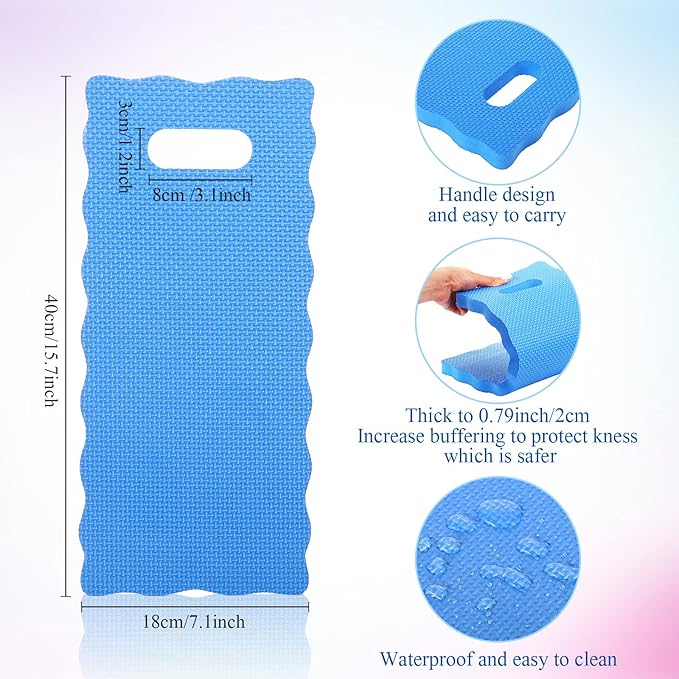 Woanger 6 Pcs Garden Kneeling Mat Foam Knee Mat Gardening Waterproof Knee Cushion for Baby Bath Seat Floor Yoga Exercise Seating Praying Work Classroom, 15.7 x 7 x 0.8 Inch (Multicolor)