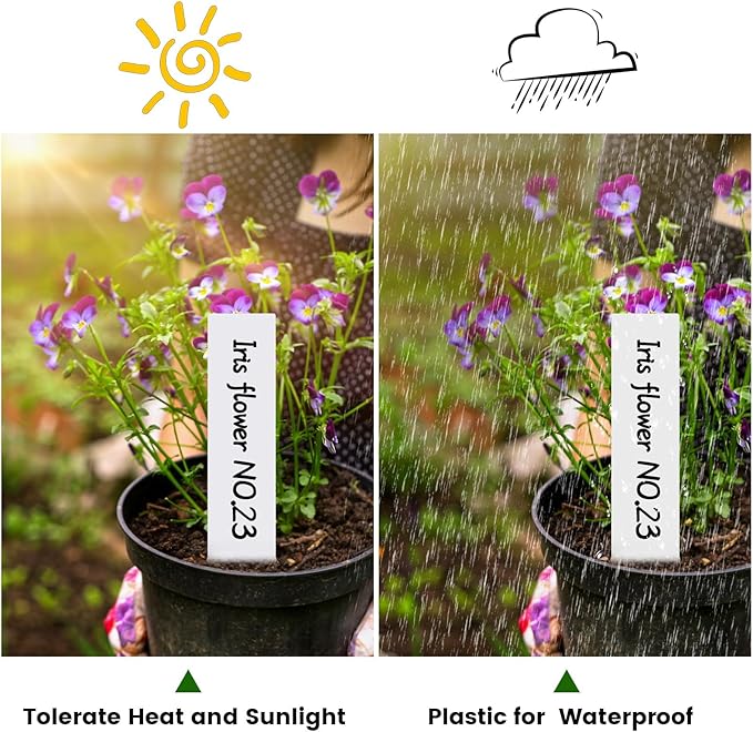 Plant Labels, 3-Inch Plant Markers,100Pcs Plant Tags, Plant Labels for Seedlings, Garden Labels with Pen for Identifying Seedlings, Flowers and Vegetables, White, Waterproof