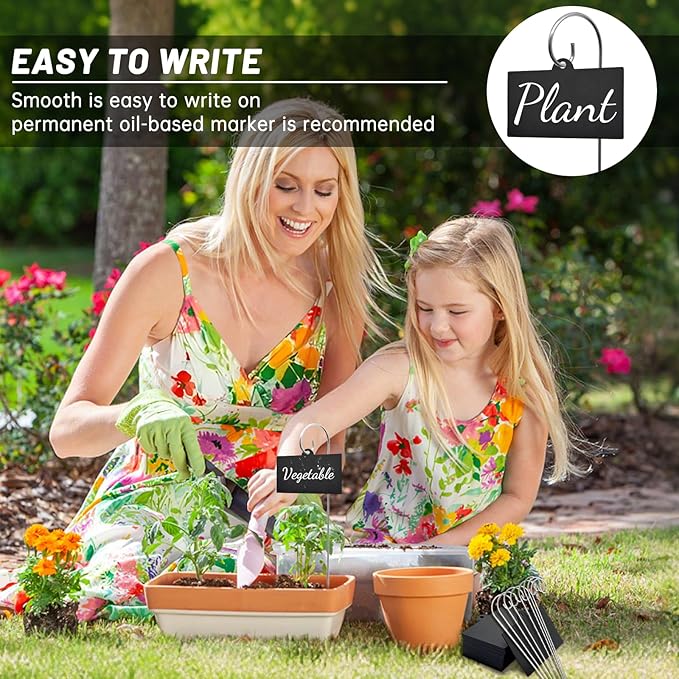 Plant Labels,24 Pcs Acrylic Plant Tags Stakes with Pen,Plant Markers,Weatherproof Garden Markers,Reusable Planting Gardening Labels,for Outdoor Garden Potted Plants,Seed,Flowers, Fruit and Vegetable