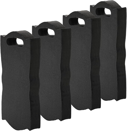 4 Pack Thick Kneeling Pad, 15.7" L x 7" W x 1.5" Th Waterproof Garden Kneel Pads Cushion with Handle, Soft Foam Kneeler Mat for Work, Cleaning, Yoga, Praying, Bath, Exercise, Black