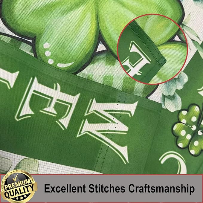 Welcome St Patricks Day Shamrock Garden Flags 12x18- Small Lucky Shamrock Garden Flag Double Sided Banner for Holiday Yard Outside