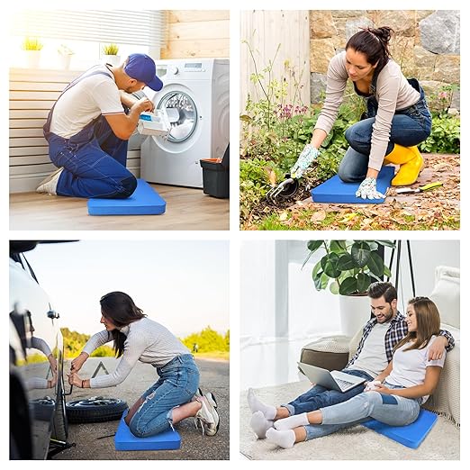 HOOPLE Extra Thick Kneeling Pad, Soft Foam Kneeling Cushion, Waterproof Gardening Knee Pads, Lightweight Knee Mat for Bathing, Workout Supplies, Exercise Yoga, Garden Work Gifts 17.5 x 11x 1 in, Blue