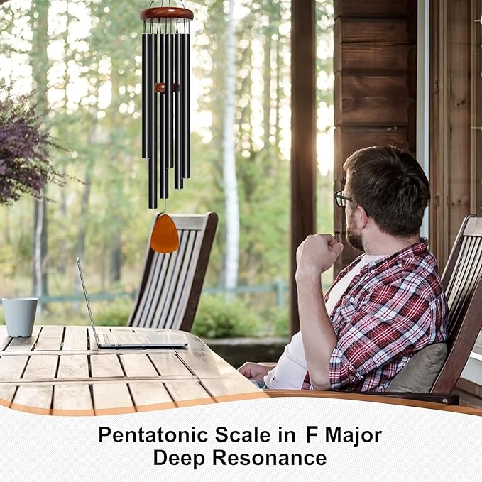 Wind Chime for Outside Deep Tone, 42 inch Large Wind Chimes, 6 Heavy Duty Tubes Aluminium Metal Extra Large Wind Chimes, Decoration for Garden, Patio, Yard, Gift for Mother's Day(Waterdrop)