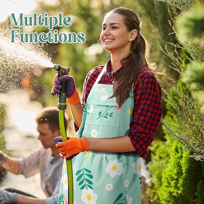 2 Pcs Gardening Apron with Release Pockets, Christmas Gifts for Women, Floral Apron for Harvesting Garden
