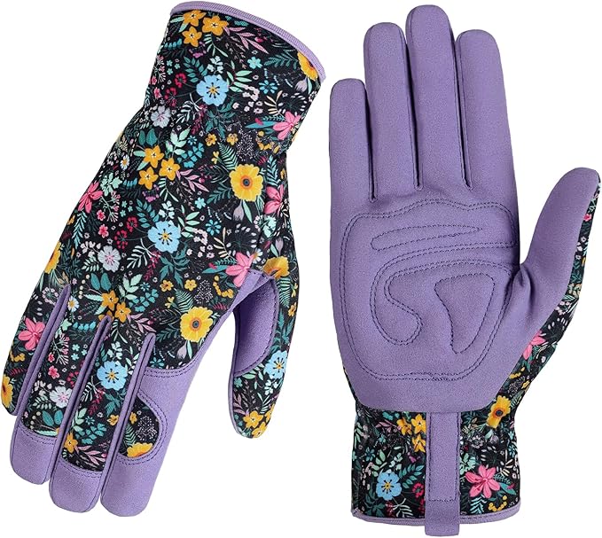 Trifabricy Gardening Gloves for Women, Breathable Leather Garden Gloves with Grip, Thorn-Proof Puncture-Resistant Work Gloves