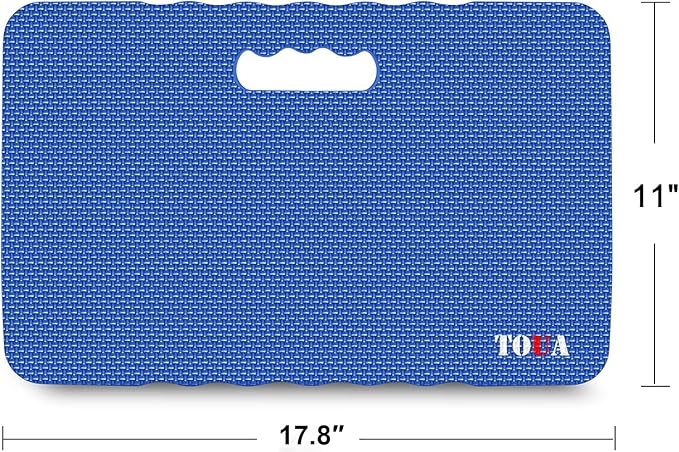 TOUA Garden Kneeling Pad, Kneeling Mat for Gardening, Bath Kneeler for Baby Bath, Large Support Knee 17.8x11x1.4 Thick High Density Foam Protective Knee, Knee Pads for Gardening, Planting Blue 2 Pack