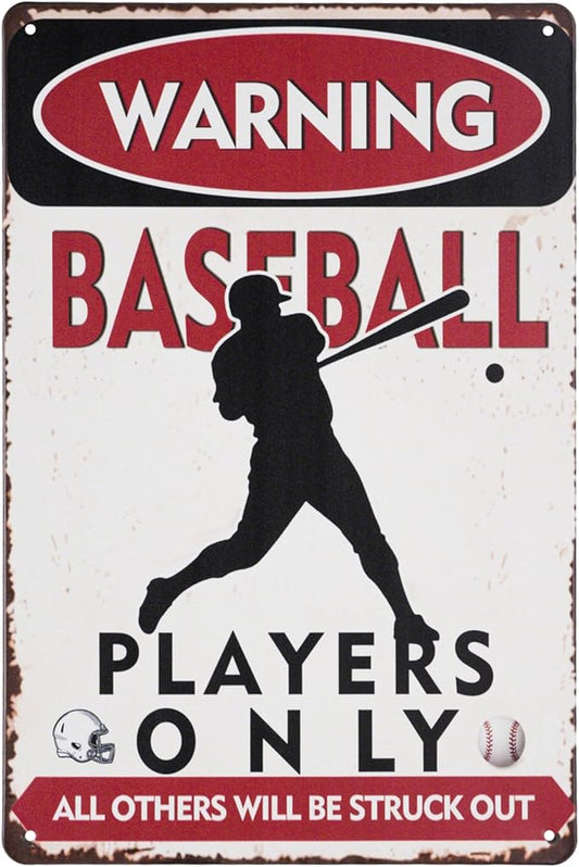 Baseball Wall Decor Sign Decorative Signs Chic Metal Signs for Boys Room Wall Decor Gift for Baseball Lovers (Color09)