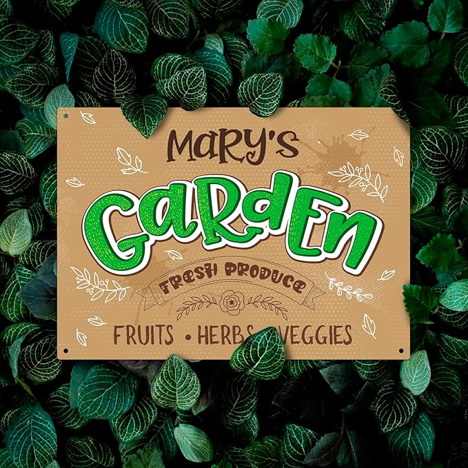 Custom Garden Signs, Personalized Sign for Garden, for Mother's Day, Mom, Or Girlfriend Sign, 18x24 Inches, Rust Free .063 Aluminum, Fade Resistant, Made in USA by Sigo Signs