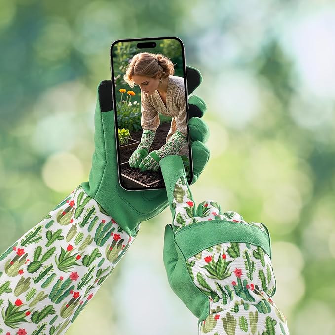 Trifabricy Gardening Gloves for Women - Long Garden Gloves with Grip Breathable, Thorn-Proof Puncture-Resistant Work Gloves