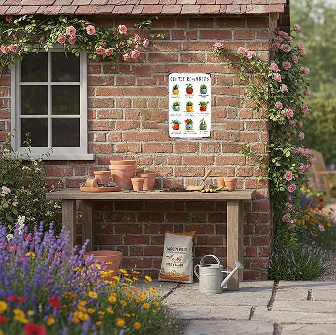 Plants Gifts Gentle Reminders Vintage Tin Sign for Garden Patio Porch Yard She Shed Decor 8x12 Inch (3948)
