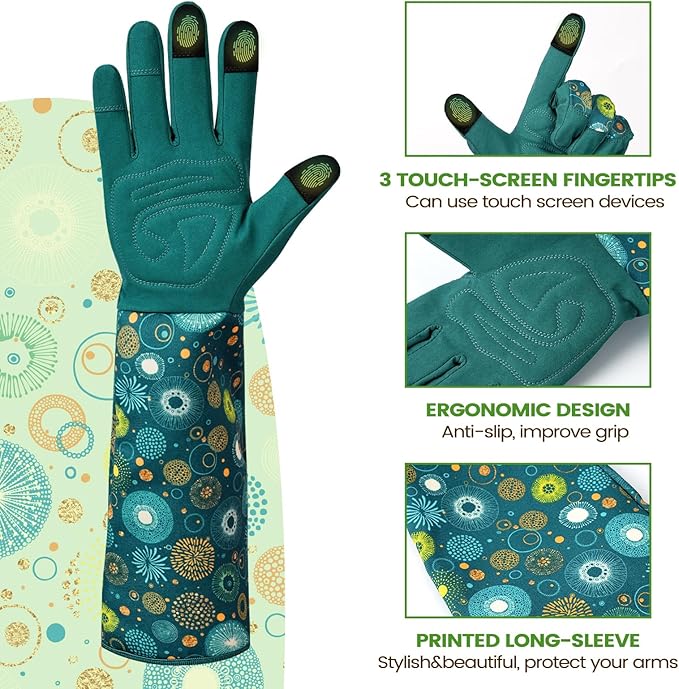 Gardening Gloves for Women Long Sleeve Garden Gloves Ladies Light Protective Gloves for Yard & Outdoor Work