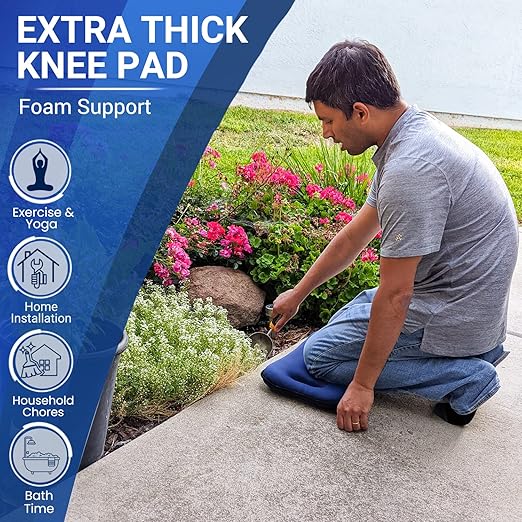 Extra Thick Knee Pad, Garden Kneeling Pads Gardening Yoga Baby Bath Exercise Flooring Cleaning Kneeler, High-Density Foam Cushion Support Knee Mat