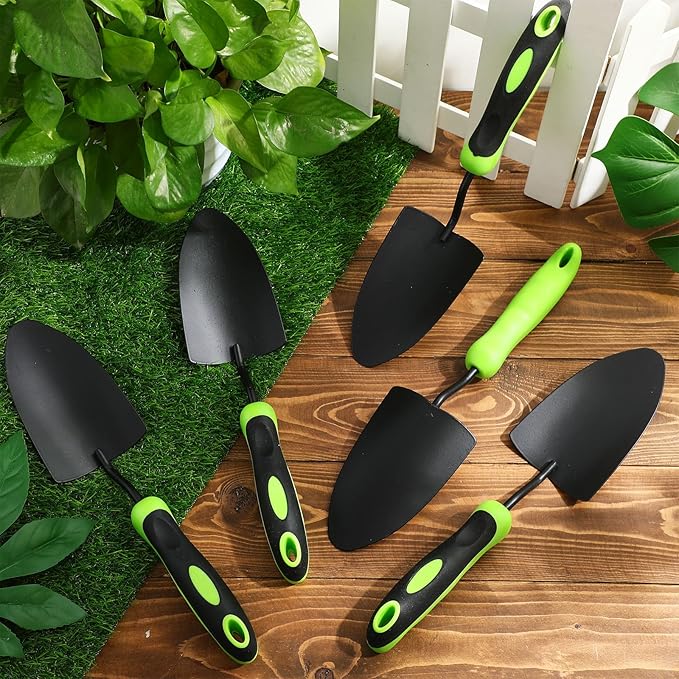 30 Pcs Garden Shovel Aluminum Alloy Heavy Duty Trowel Small Digging Shovels Metal Hand Trowel Spade with Soft Handle for Garden Lawn Yard Planting Tool (Shovel with Ruler,Green)