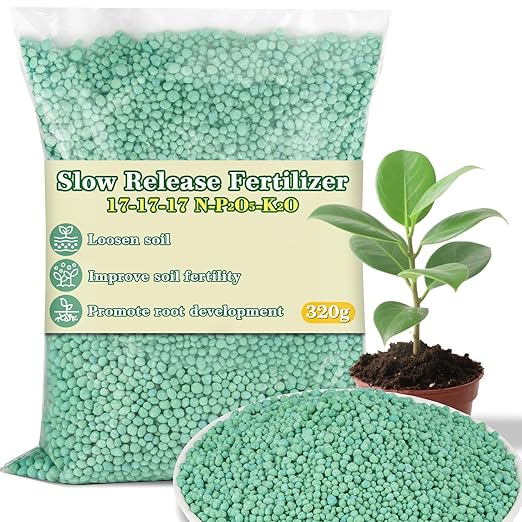 11.28OZ Slow Release Fertilizer - 17-17-17 Organic Plant Food All Purpose Plant Fertilizer for Most Potted,Fruit & Vegetable,Bulbs,Flowering,Leafy Plants Indoor & Outdoor Garden Fertilizers
