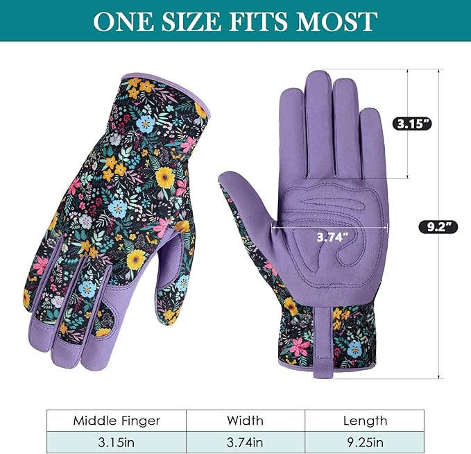 Trifabricy Gardening Gloves for Women, Breathable Leather Garden Gloves with Grip, Thorn-Proof Puncture-Resistant Work Gloves