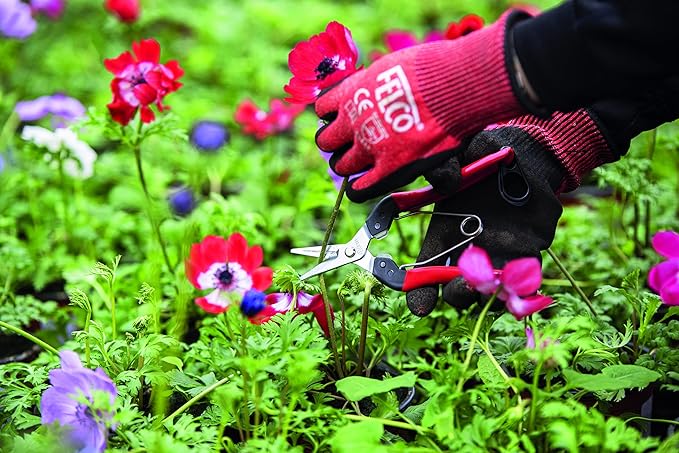 Felco F321 Pruning Snips – 7" Garden Clippers with Curved Blade & Rounded Tip | Pruning Shears for Gardening | Garden Snips and Pruners with Carbon Steel Blade, Sap Groove